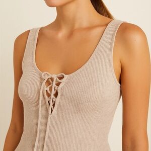 Urban Outfitters BP Tan Lace-Up Tank Top